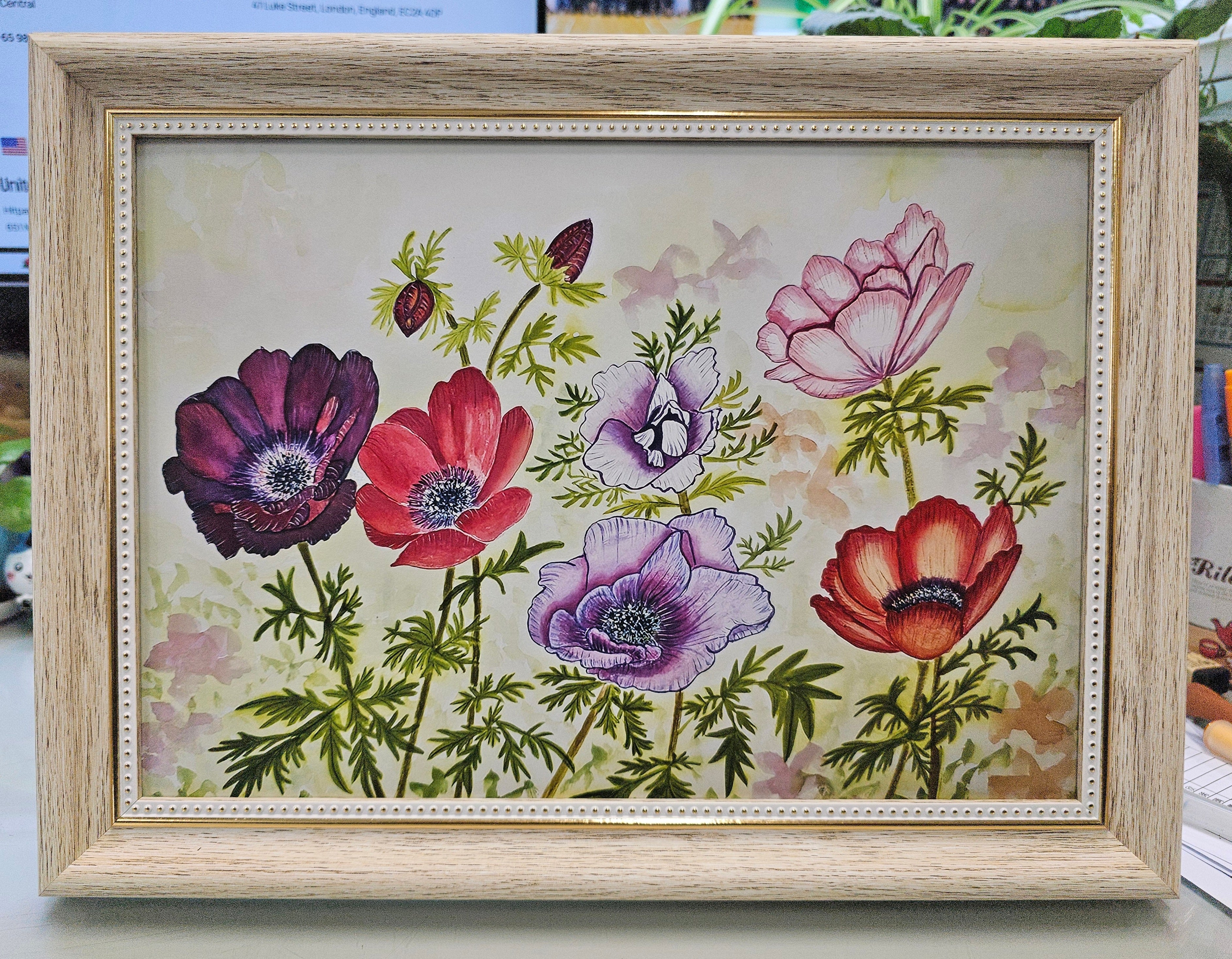 4a. 野花田 A4 藝術微噴 原創花鳥水彩畫 藝術畫 裝飾畫 Giclee Print A4 size Wildflower Field Watercolor Painting Wall Painting Wall Decoration