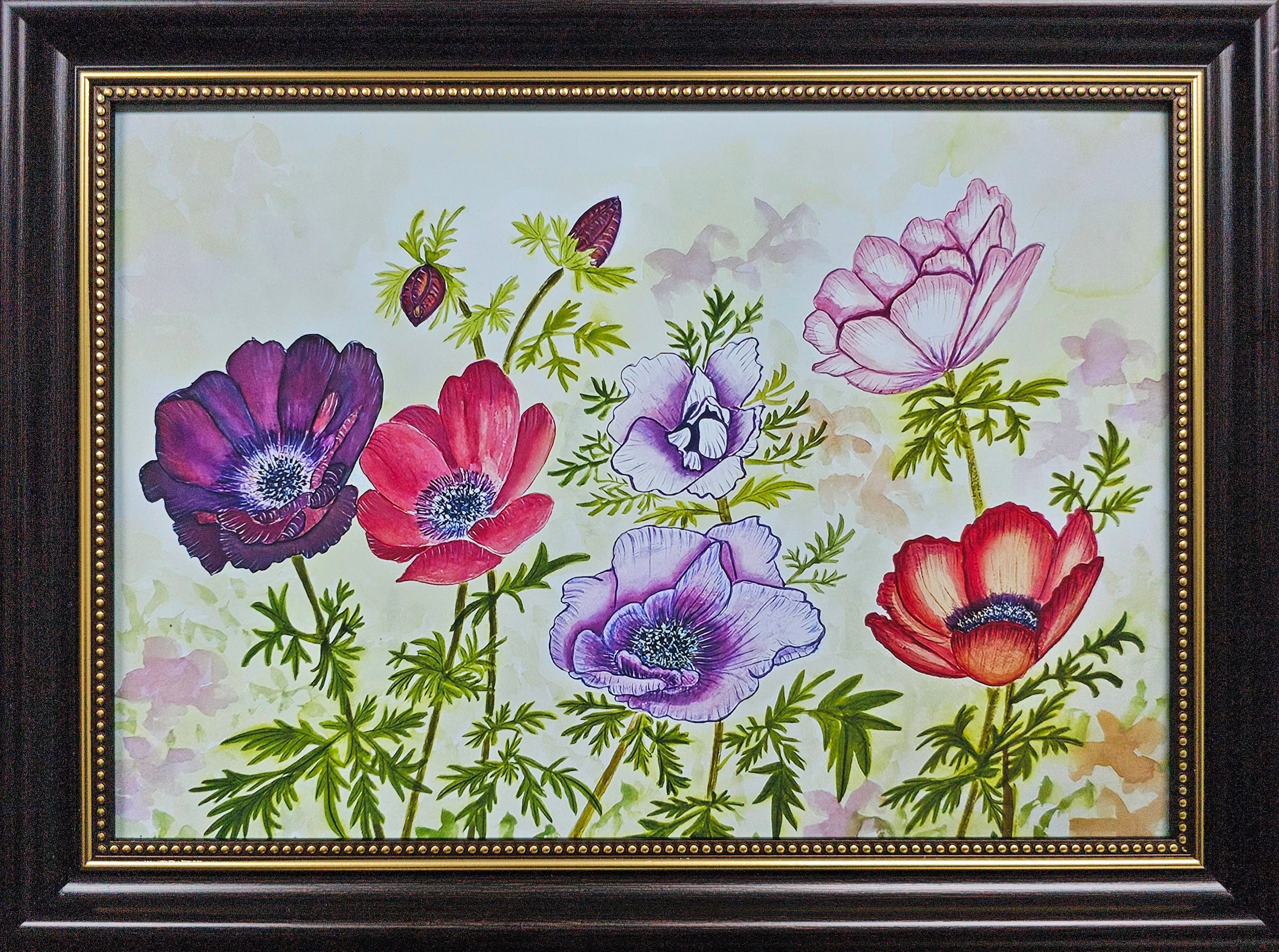 4a. 野花田 A4 藝術微噴 原創花鳥水彩畫 藝術畫 裝飾畫 Giclee Print A4 size Wildflower Field Watercolor Painting Wall Painting Wall Decoration