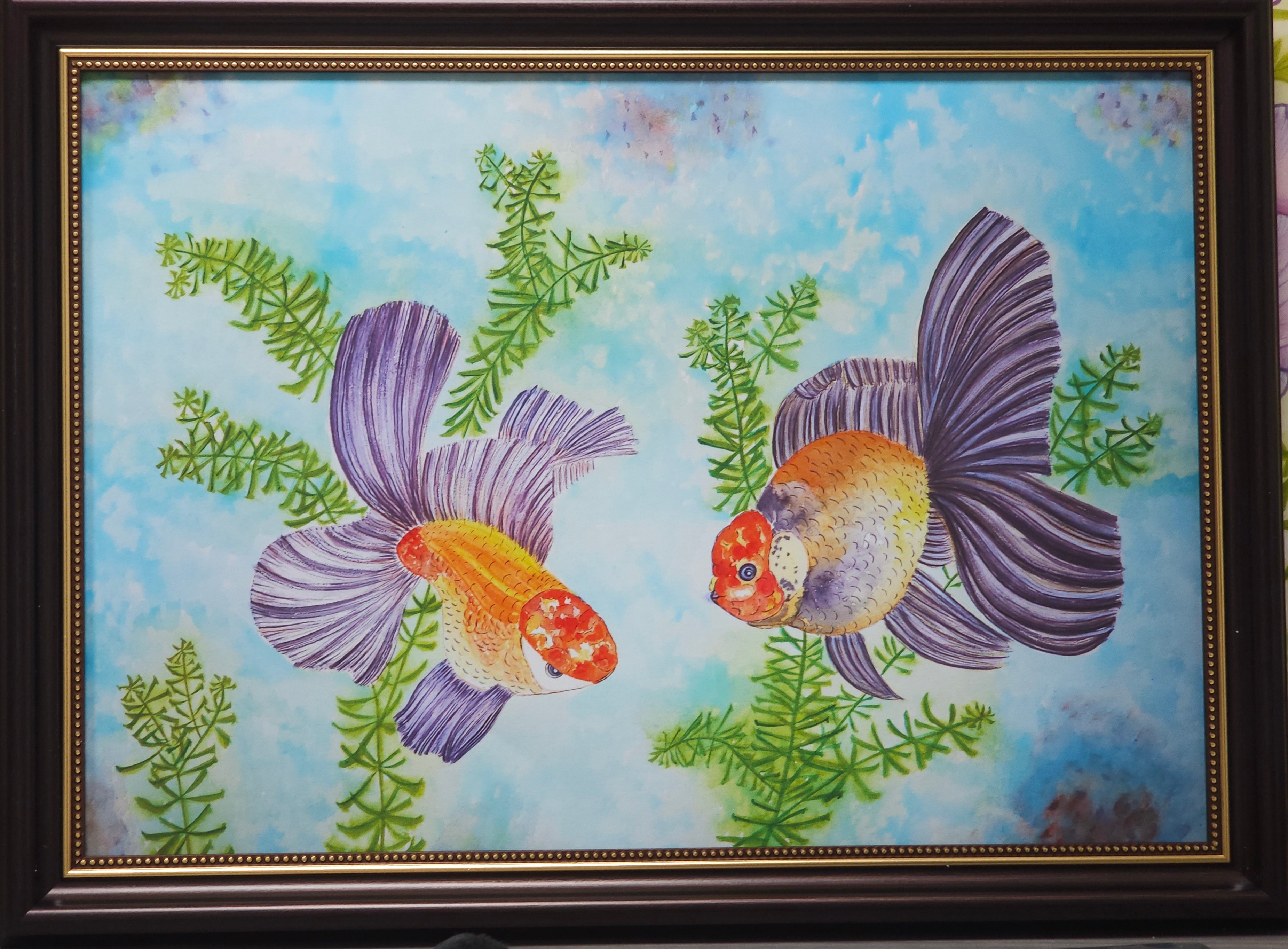 1a. 樂在魚中 A3 藝術微噴 原創魚水彩畫 藝術畫 裝飾畫 Giclee Print A3 size A Joyfull Swim Watercolor Painting Wall Painting Wall Decoration