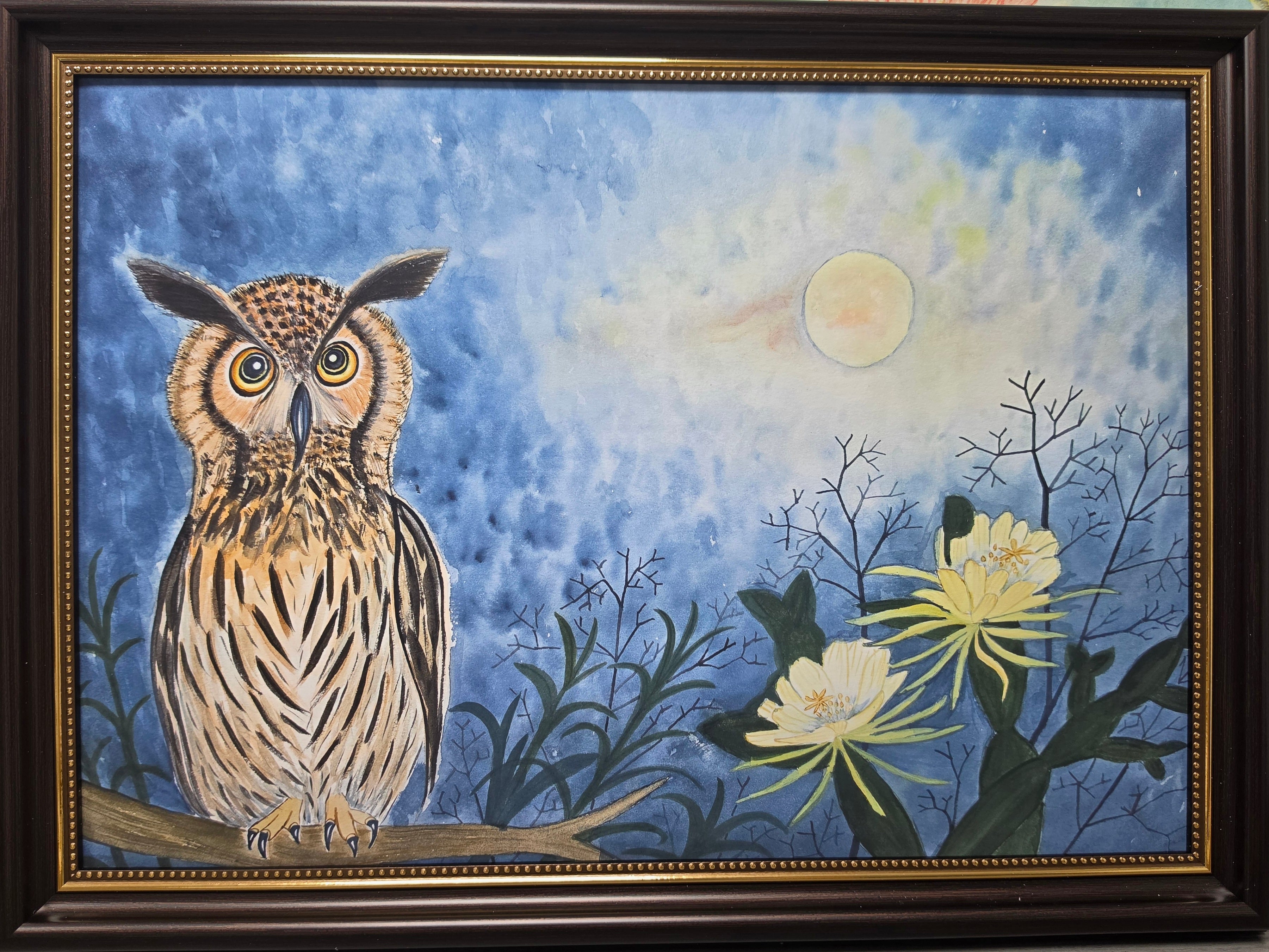 1a. 夜不可怕 A3 藝術微噴 藝術畫 裝飾畫 Night Without Fear Art Painting Wall Decoration